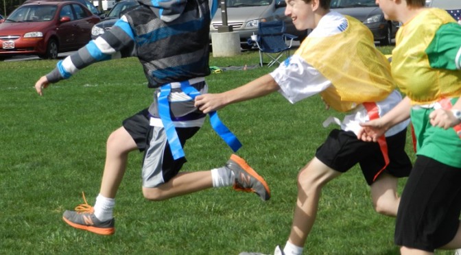 Kids playing flag football
